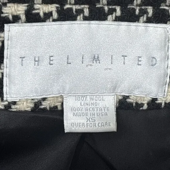 Vintage The Limited Blazer XS Wool 90s Oversized Houndstooth USA - Picture 4 of 11